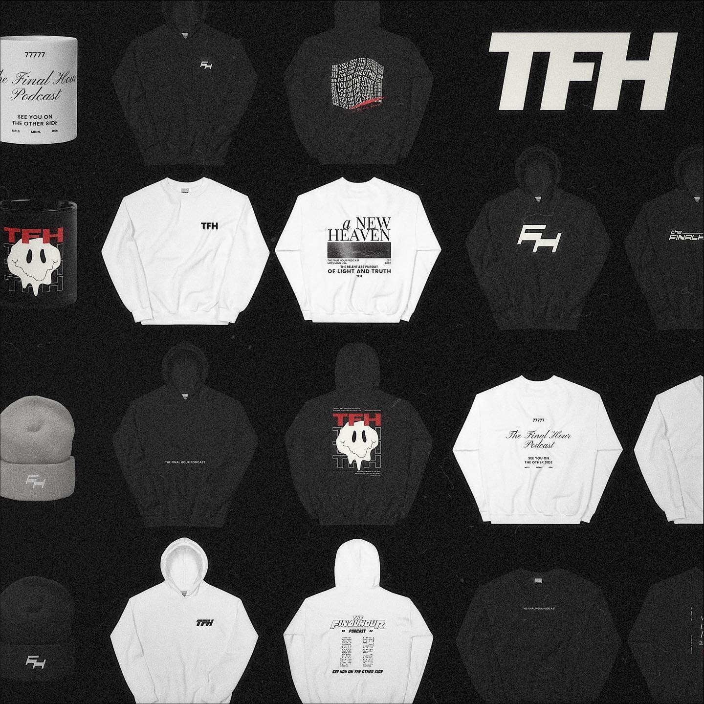 We bring good tidings 🖤👽

TFH merch is now available to order on the website. Hoodies, crewnecks, tees, and more! Thank you to our amazing listeners who made this happen. We love you guys!

www.thefinalhourpodcast.com/merch