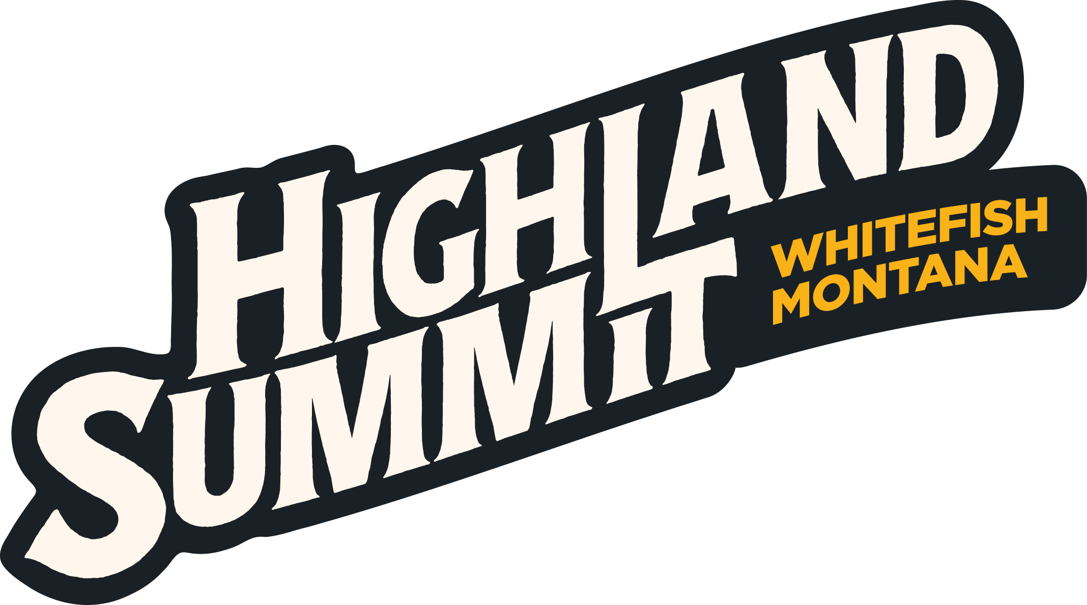 Logo for High Lander Summer with text 'Whitefish Montana' in yellow