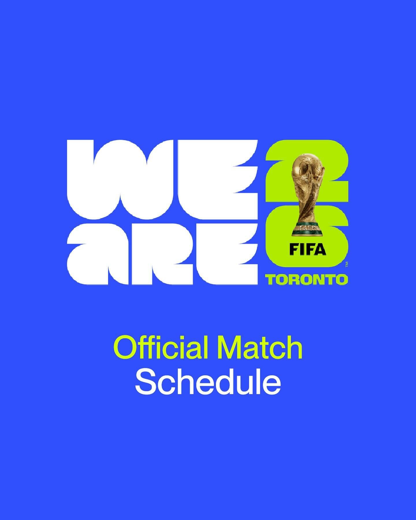 Toronto is gearing up to bring the &ldquo;beautiful game&rdquo; to our city. Swipe through to see the just-released Official Match Schedule. 

As one of the 16 proud host cities for FIFA World Cup 26&trade;, spanning across Canada, Mexico, and the Un
