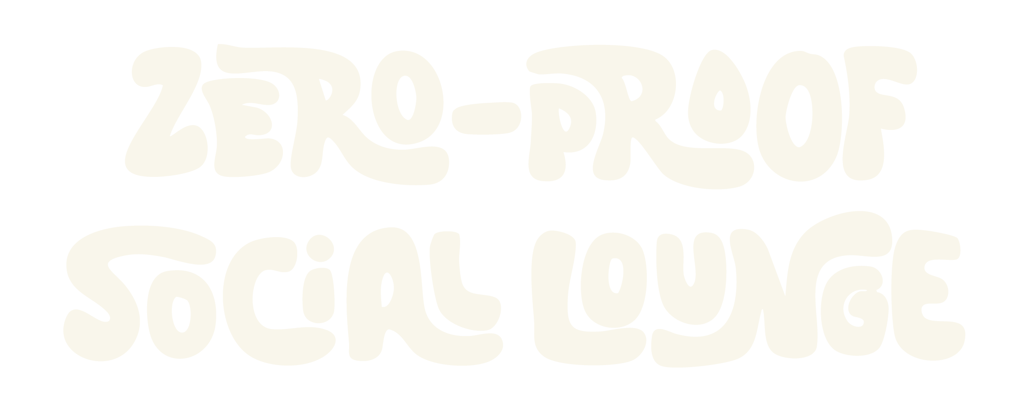 White, stylized text that reads 'Zero-Proof Social Lounge'.