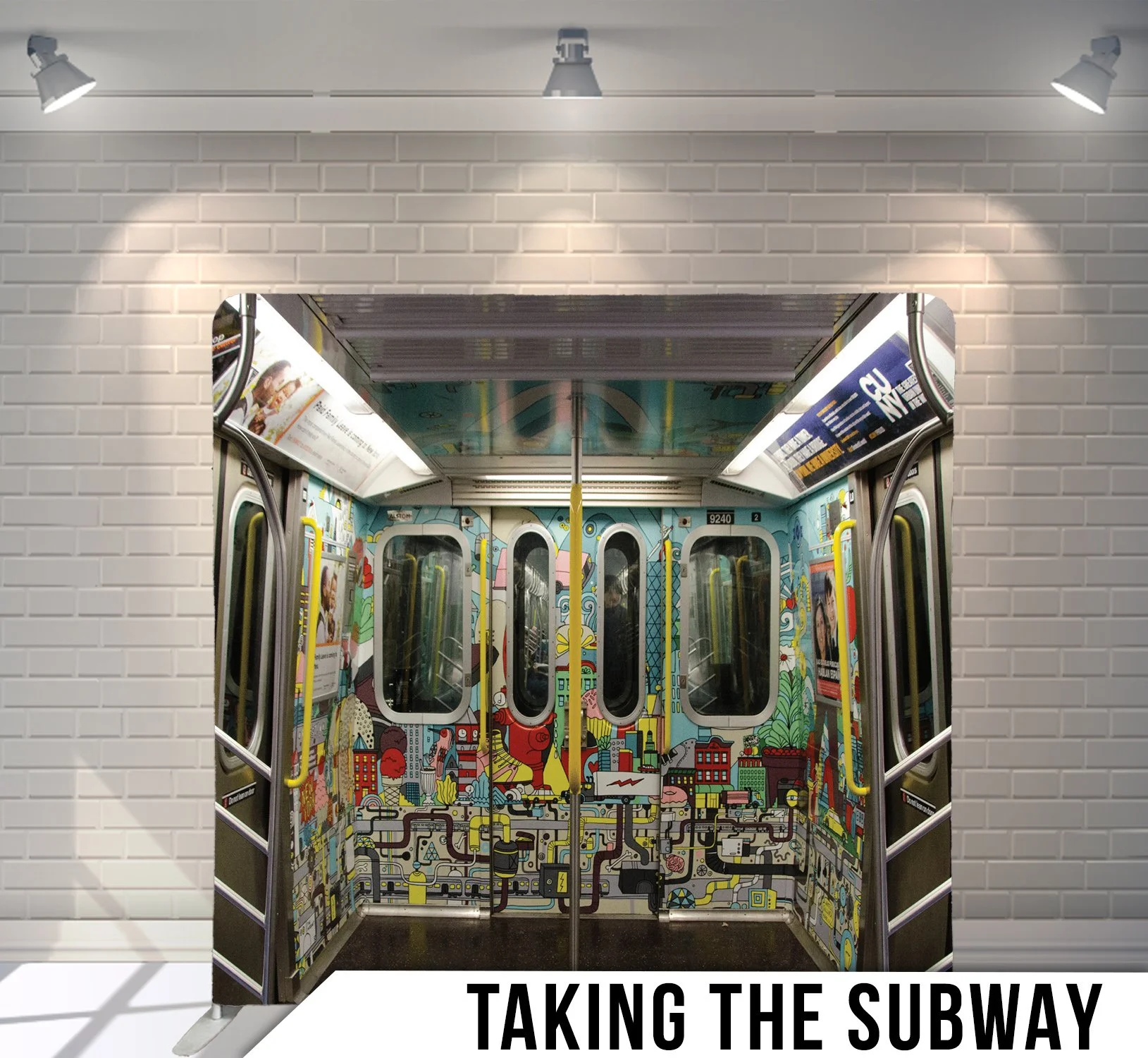 Photo Booth Backdrop Take the Subway