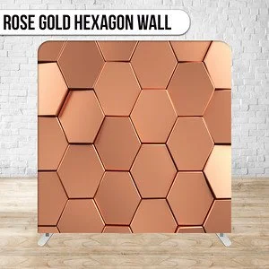 Rose Gold Hexagon Wall Backdrop. Photo Booth in Canmore. Photo Booth in Banff.