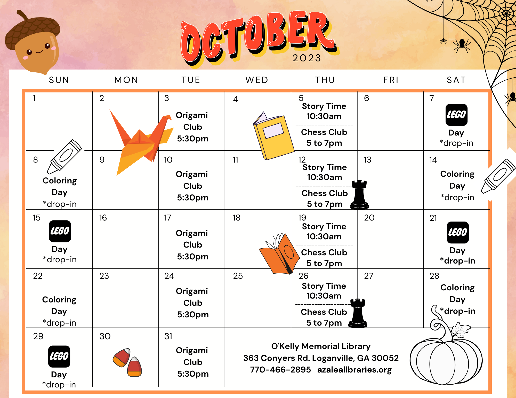 Library Haunts &amp; Happenings this October at O'Kelly Memorial Library!