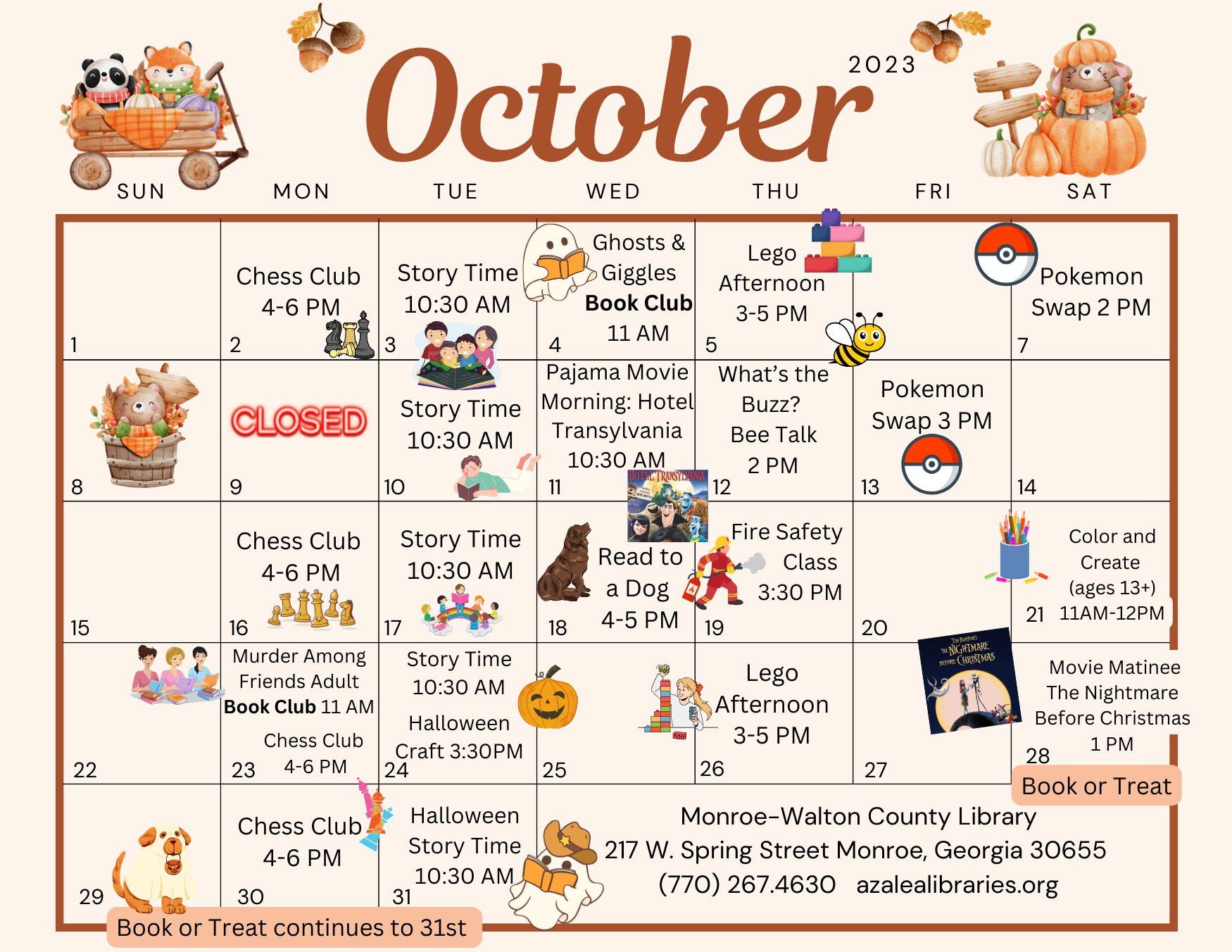 Library Haunts &amp; Happenings this October at Monroe-Walton County Library!