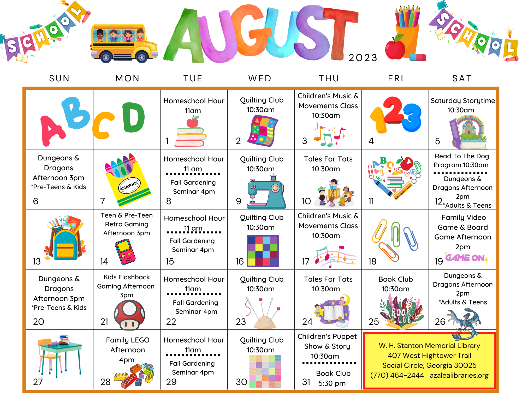 August 2023 Programs &amp; Events