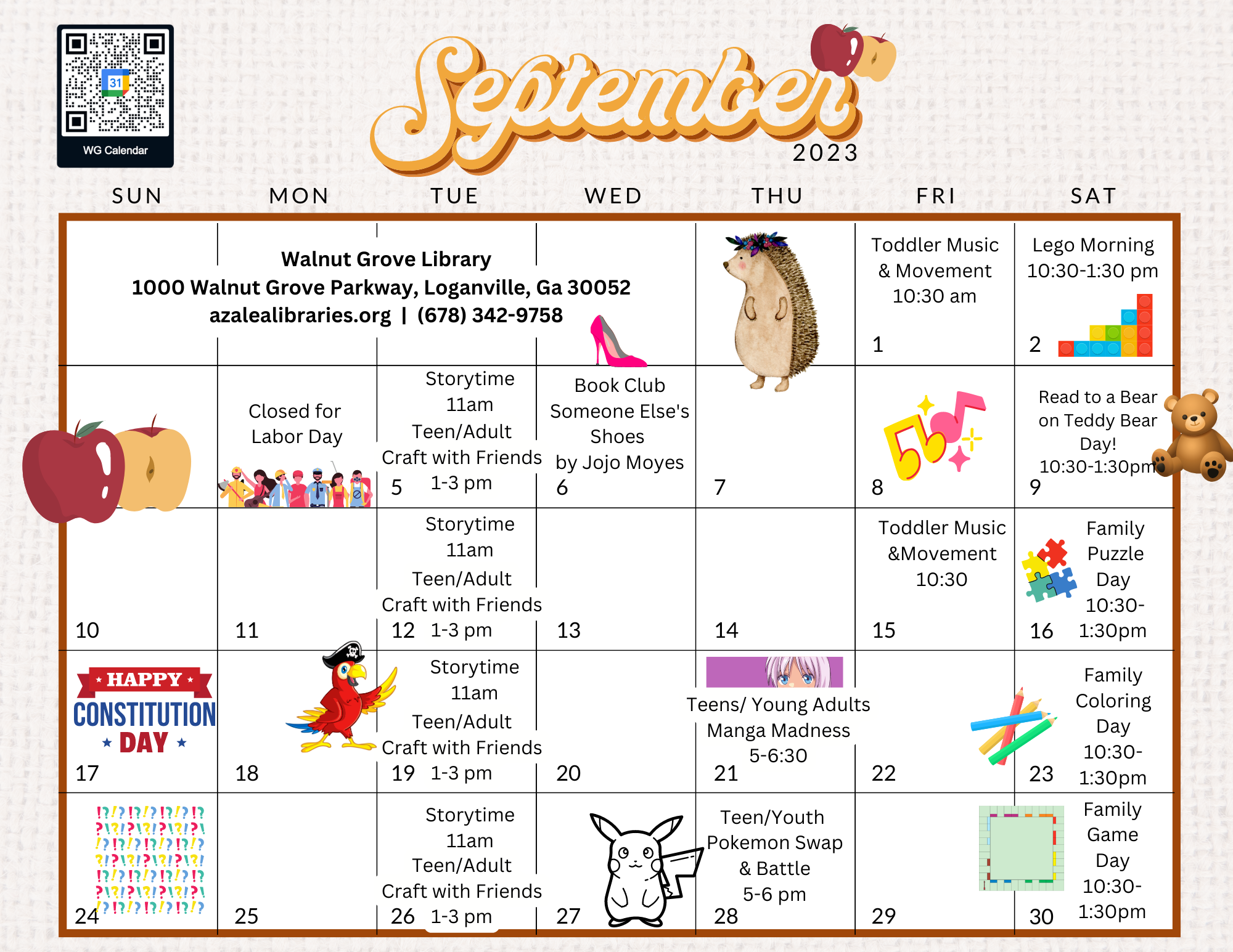 Crisp Pages and Cozy Reads: Join us for Library Card Sign-up Month at Walnut Grove Library