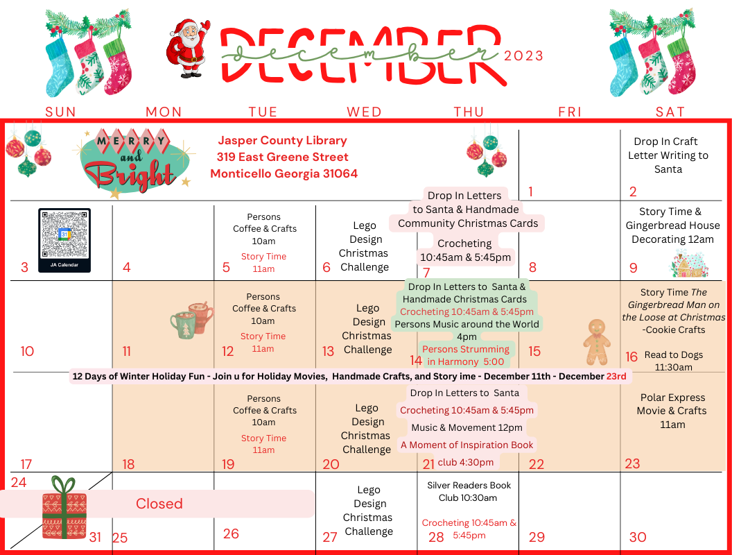 Unwrap the Magic of December at Jasper County Library.