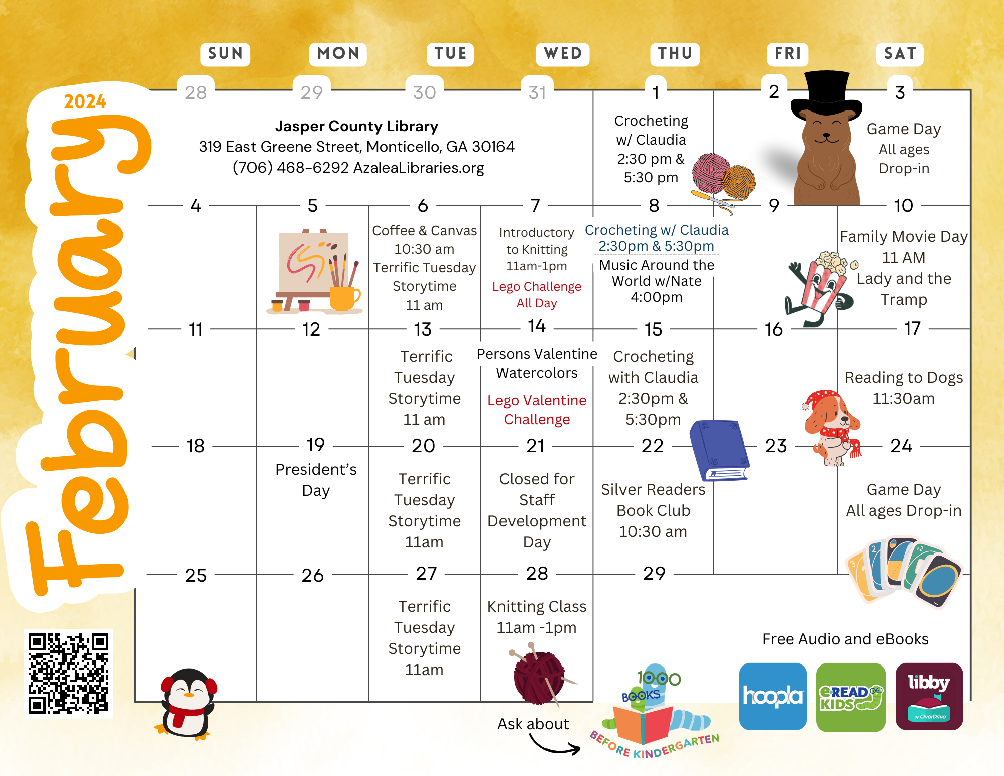 Warm Up with February Books &amp; Events at Jasper County Library.