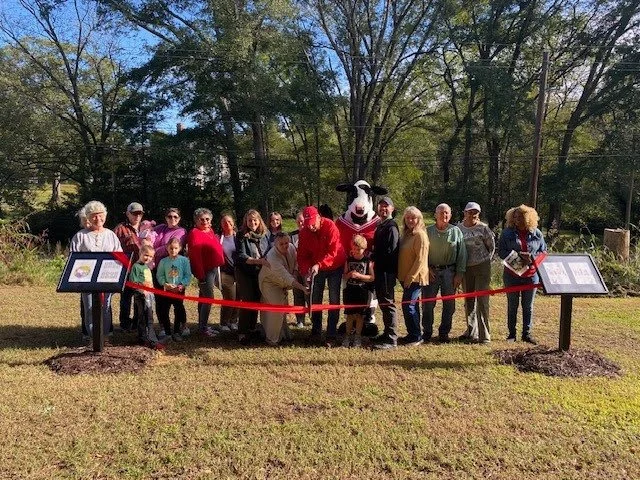 Photo of the ribbon cutting for the Story Stroll at union point