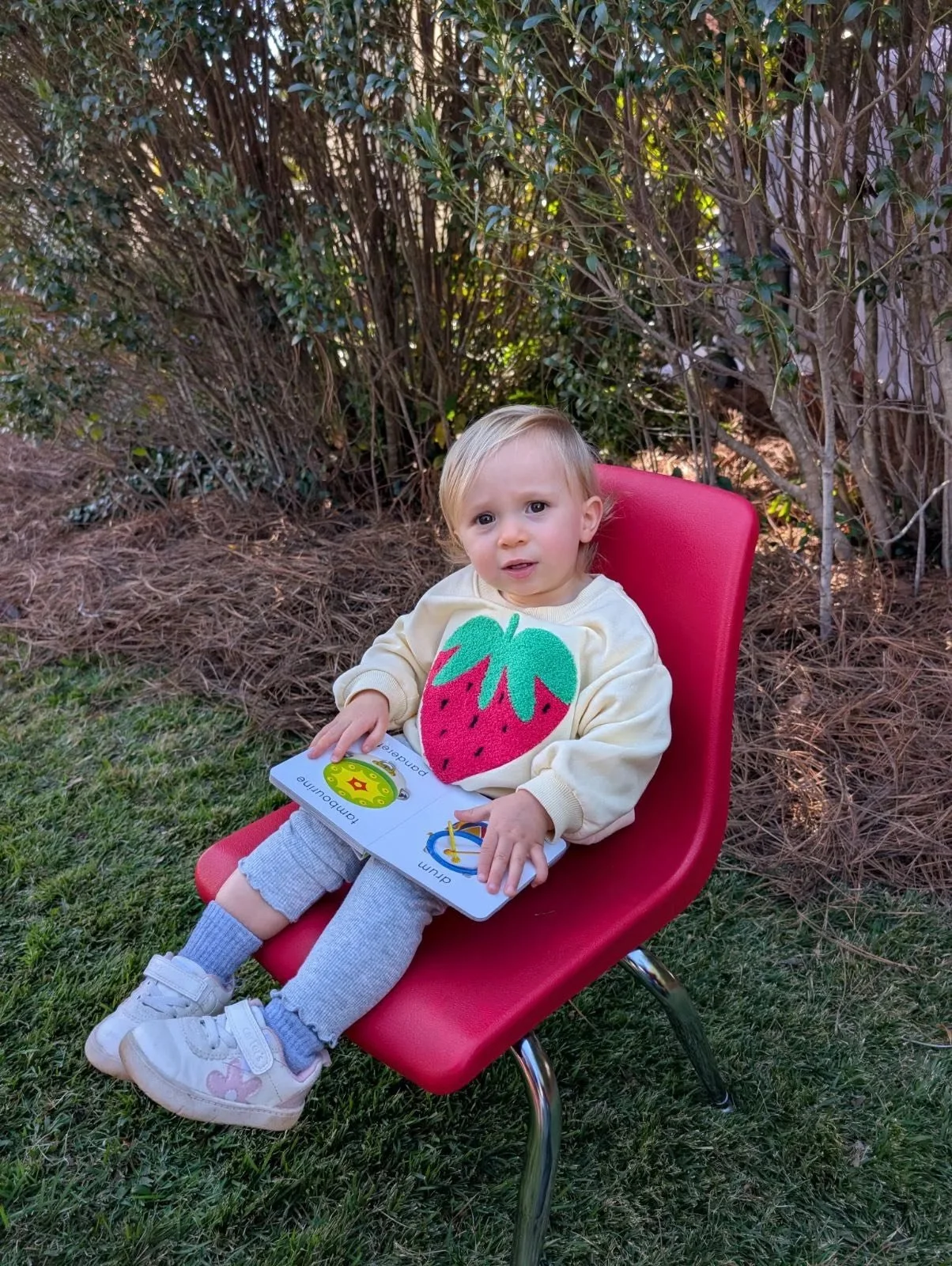 Young patron reading