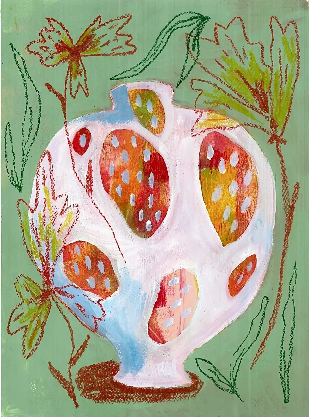 Between Worlds / Mixed Media on Cold pressed paper / 28 x 38 cm / 2025