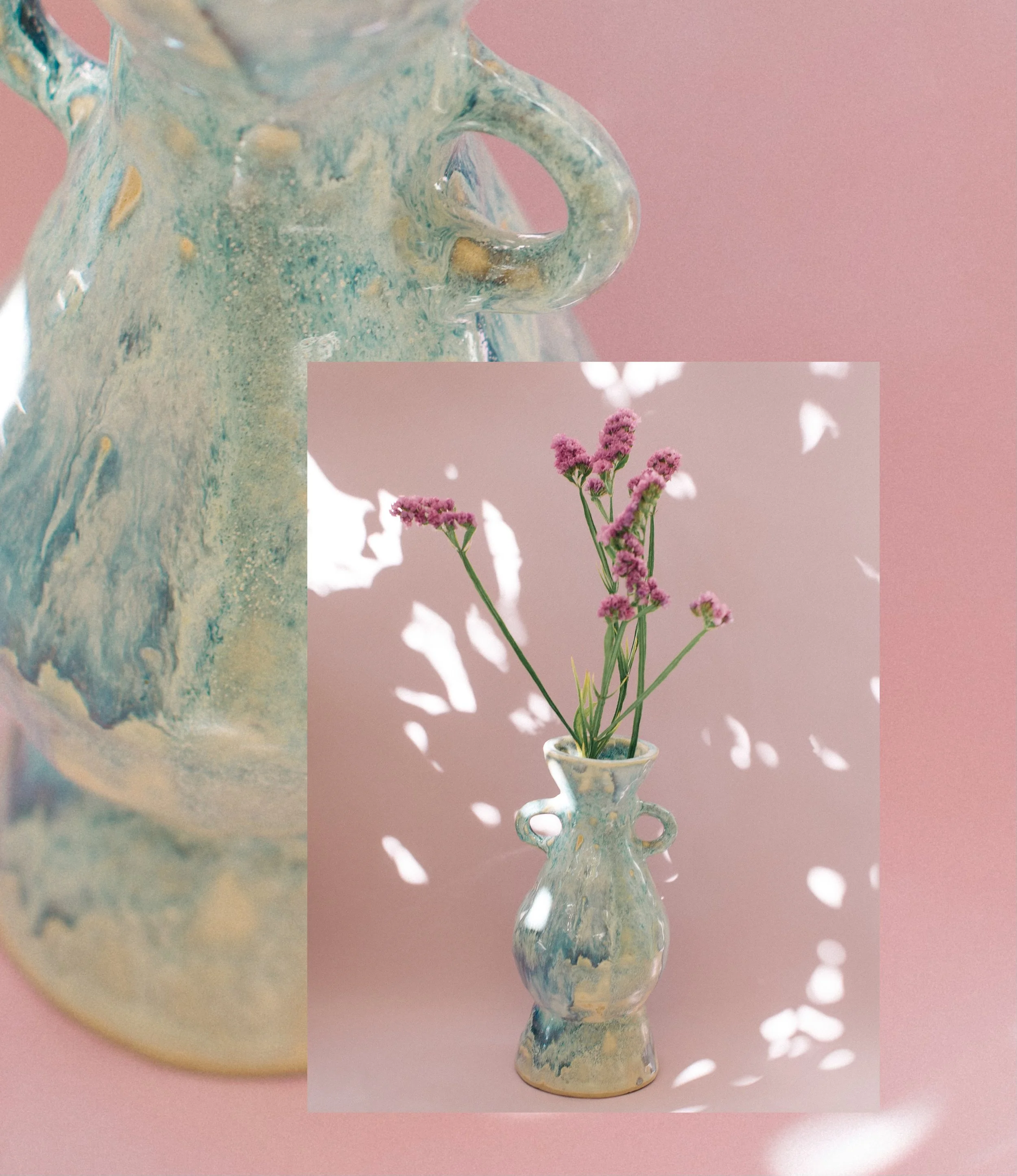 crystal blue glaze vase