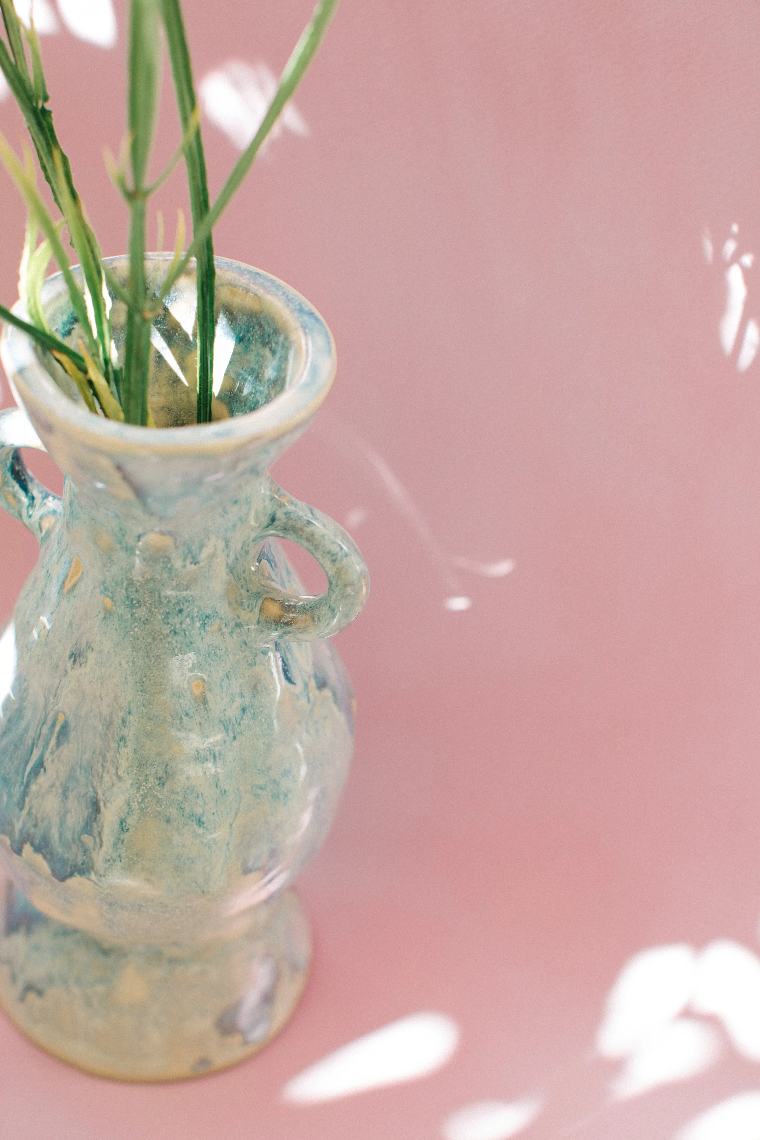 crystal blue glaze vase