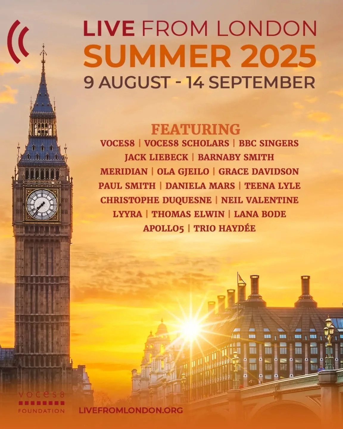 Featuring a live performance of Le Vase Brise album by @tom_elwin and @lanabode. #levasebrise

@voces8foundation 🎶 📣Welcome Summer! 

Celebrate 20 years of VOCES8 with a stunning new season of concerts for LIVE From London Summer 2025, featuring wo