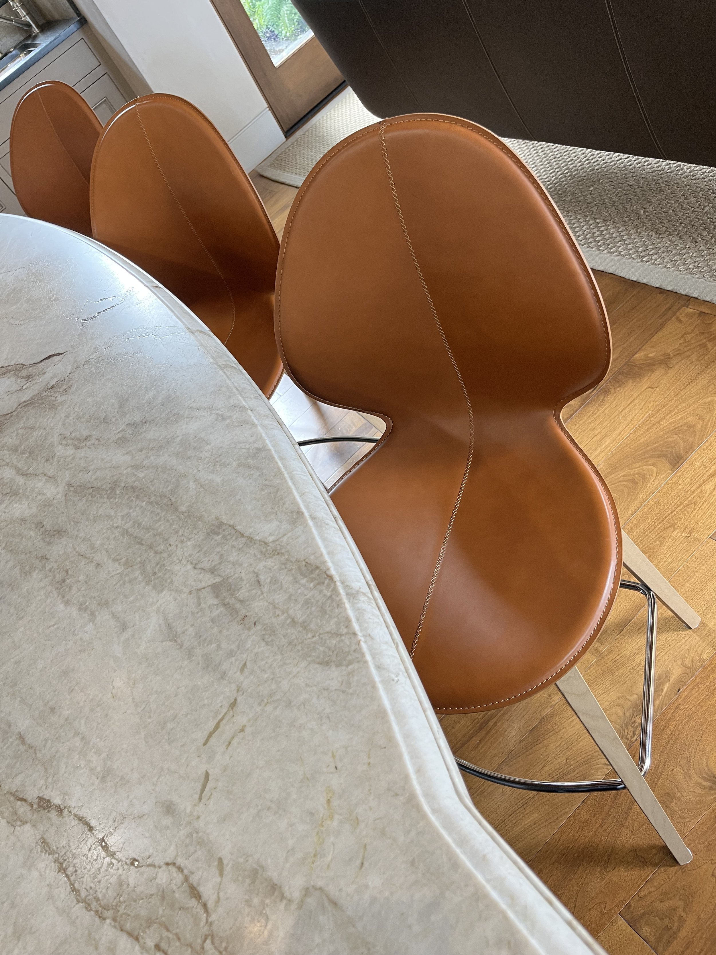 Monterey leather and ash Island seating