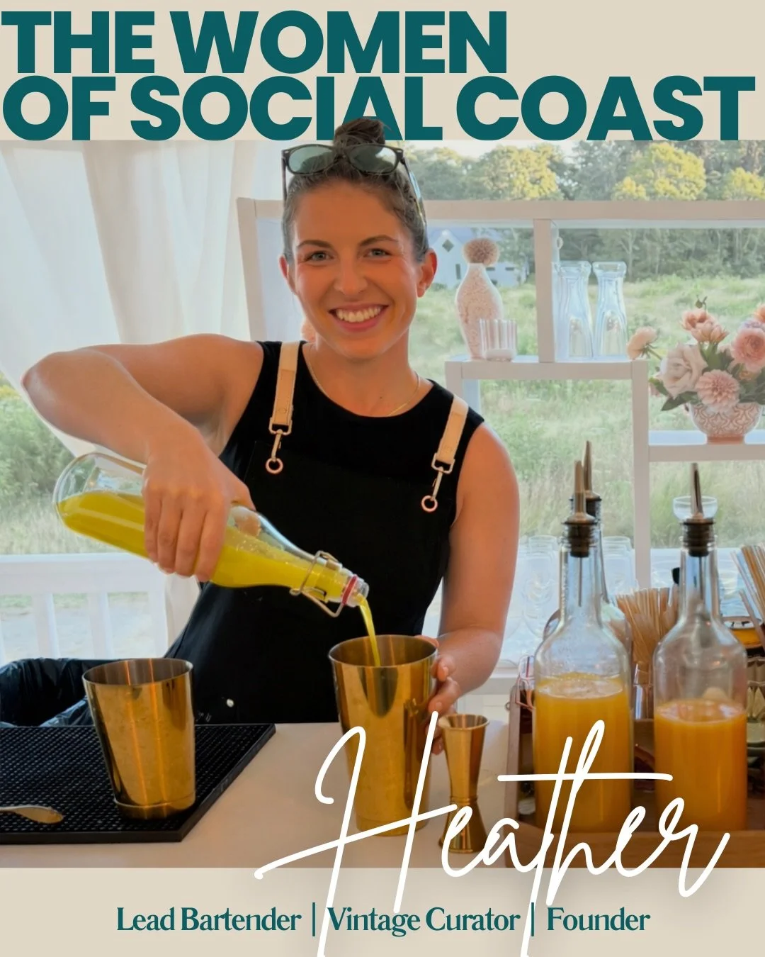 Behind every bar we build is someone building something of their own.

Heather is the co-owner of Island Vintage and co-founder of Bloom Collective . These two ventures are rooted in creativity, community, and the spirit of Martha&rsquo;s Vineyard.

