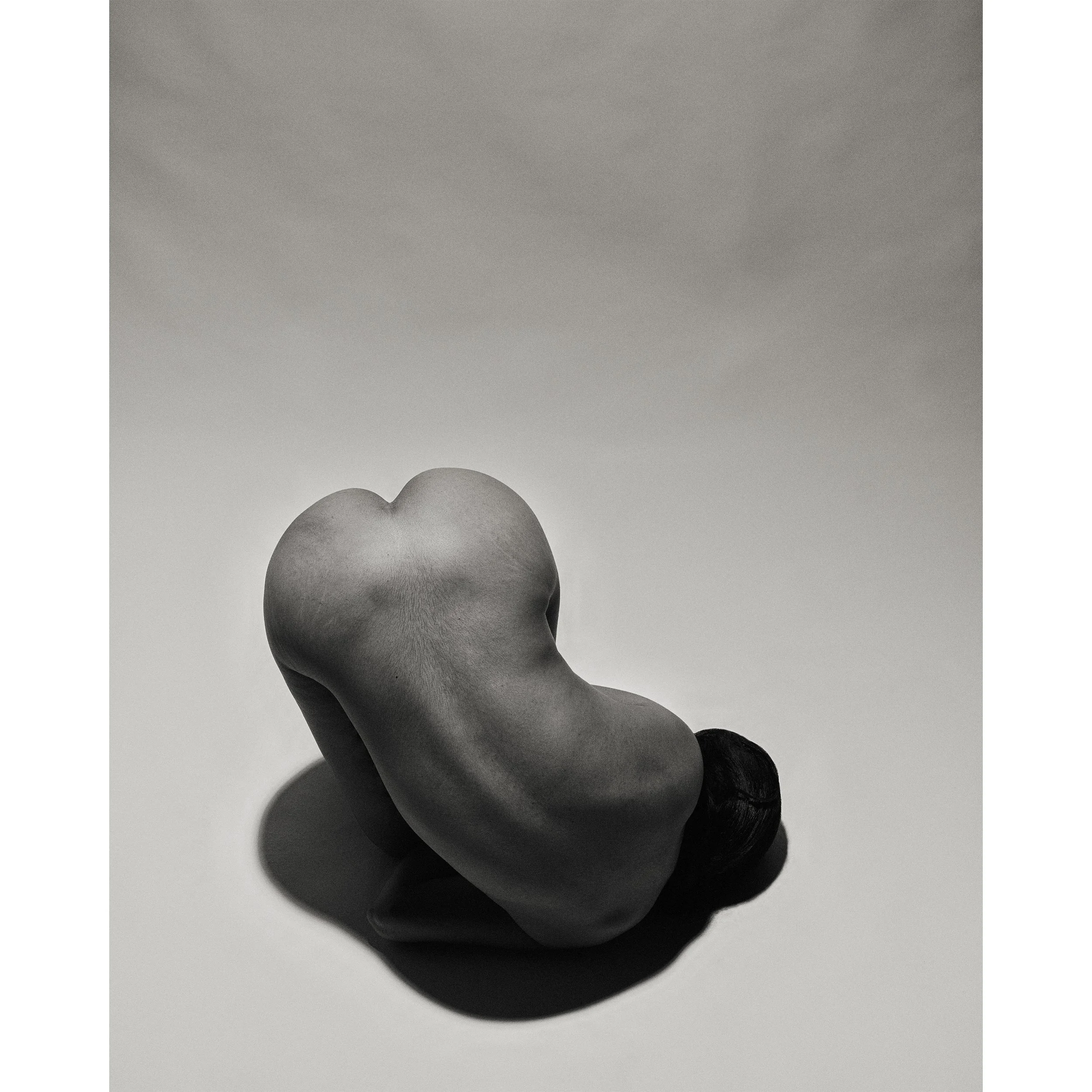 A fine art black and white photograph titled Fruiting #1 by Parker J Pfister, from his Human Nature exhibition in Asheville.