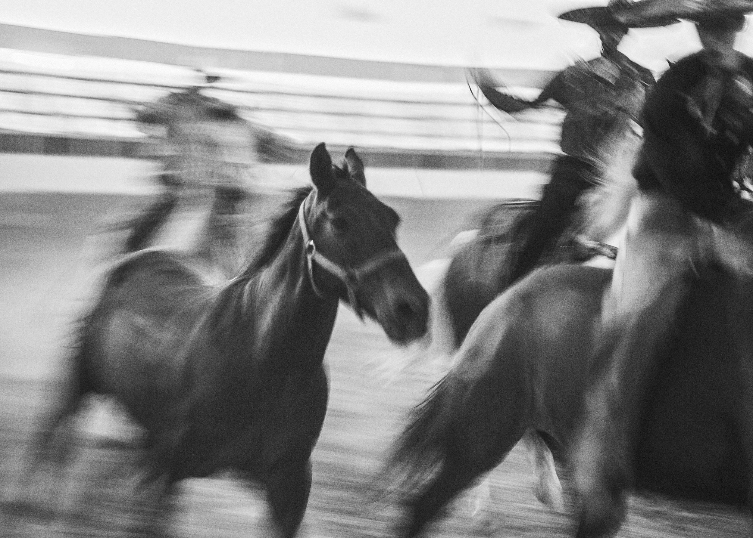 A close-up, intentional first-person portrait of a rodeo participant in Mexico, capturing an absolute truth and unvarnished presence in a split-second moment.