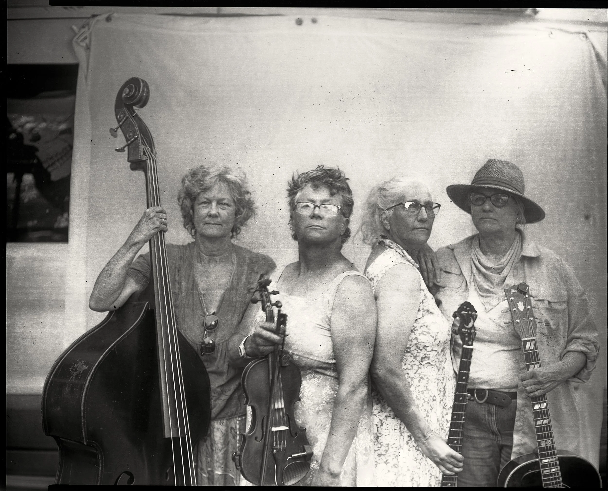 Fine art 8x10 paper negative portrait captured outdoors at the Bluff Mountain Music Festival in Hot Springs, NC, photographed by Parker J. Pfister.