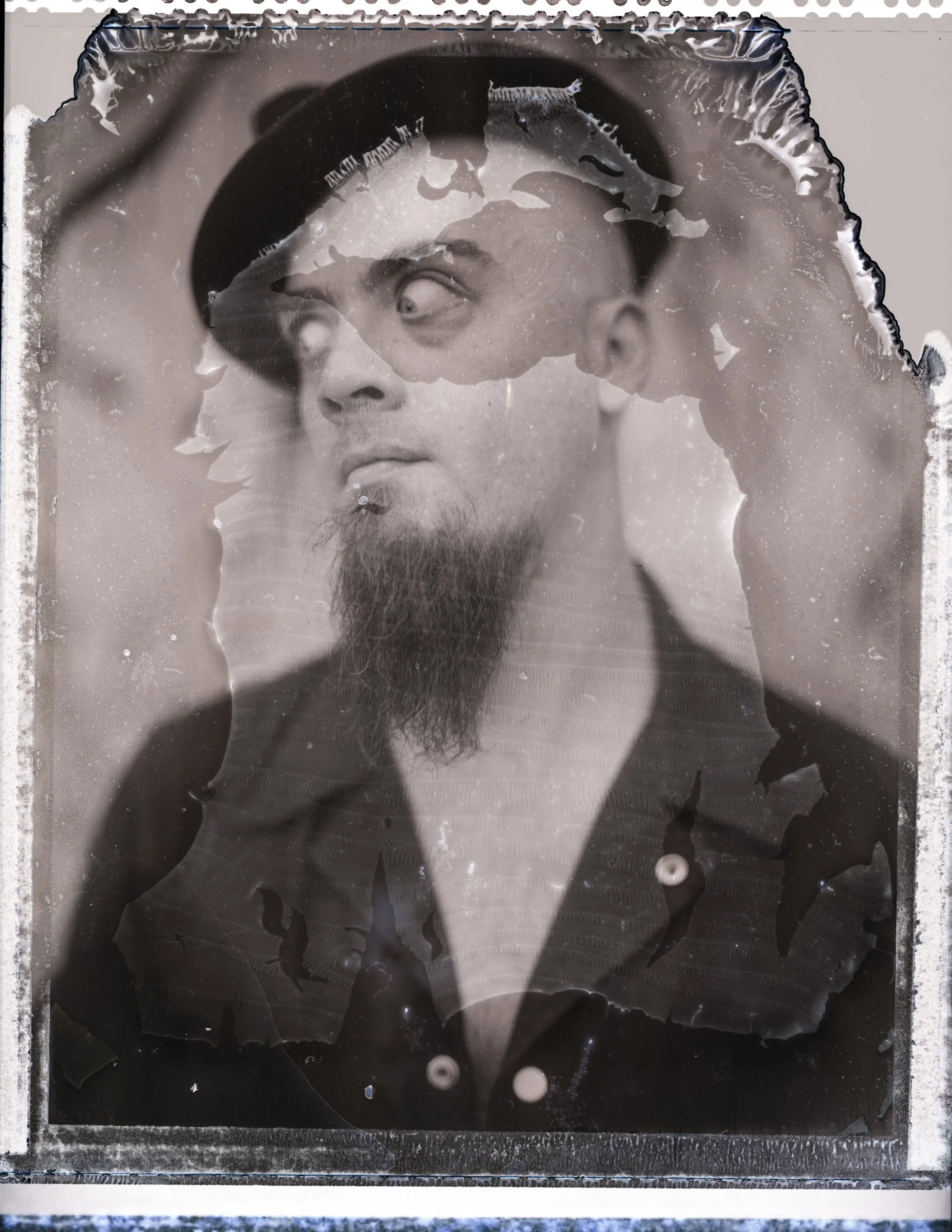 Fine art Polaroid Type 55 4x5 film portrait featuring the members of Three For Silver, photographed by Parker J. Pfister.