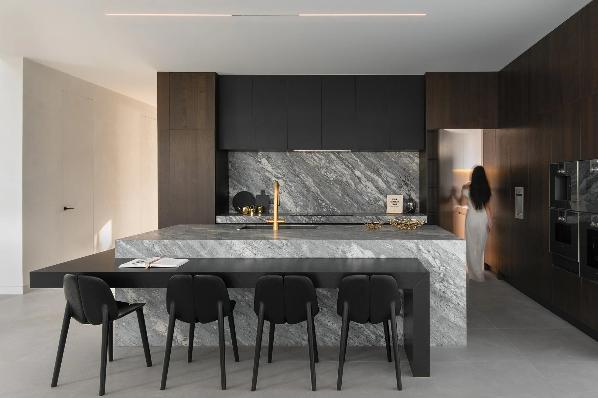 kitchen with textured wall