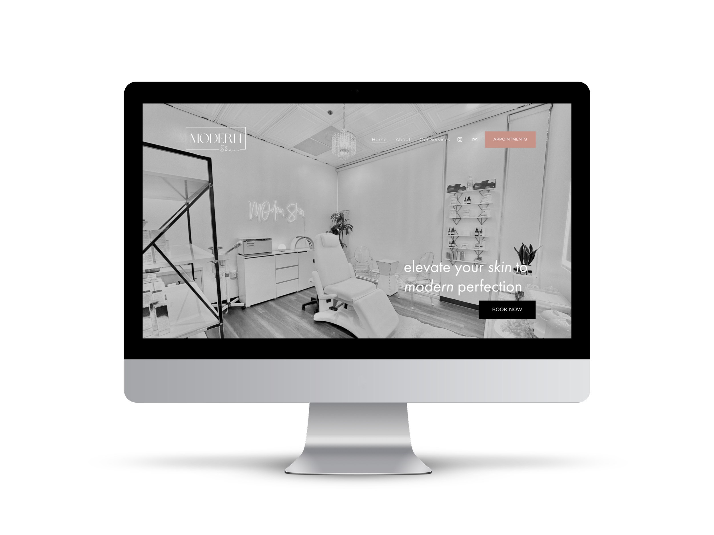 Landing page for Modern Skin Houston