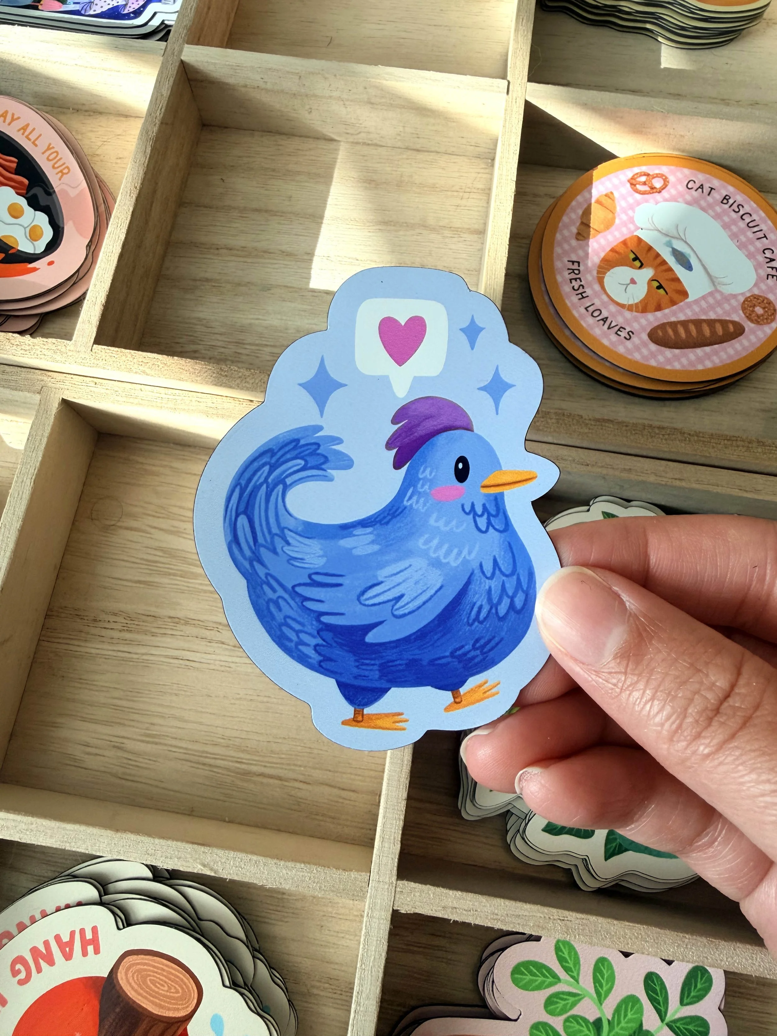 Happy Blue Chicken Magnet
