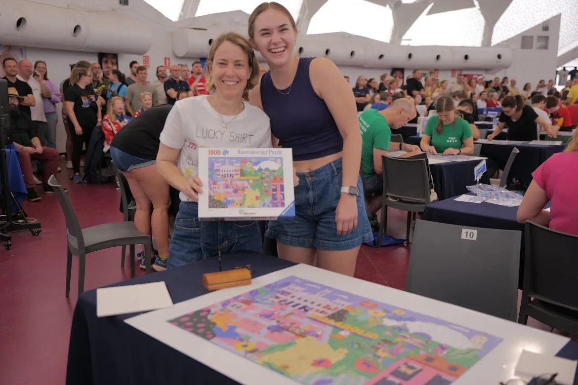 Kelly and Andrea after the Pairs Final of the 2024 World Jigsaw Puzzle Championship