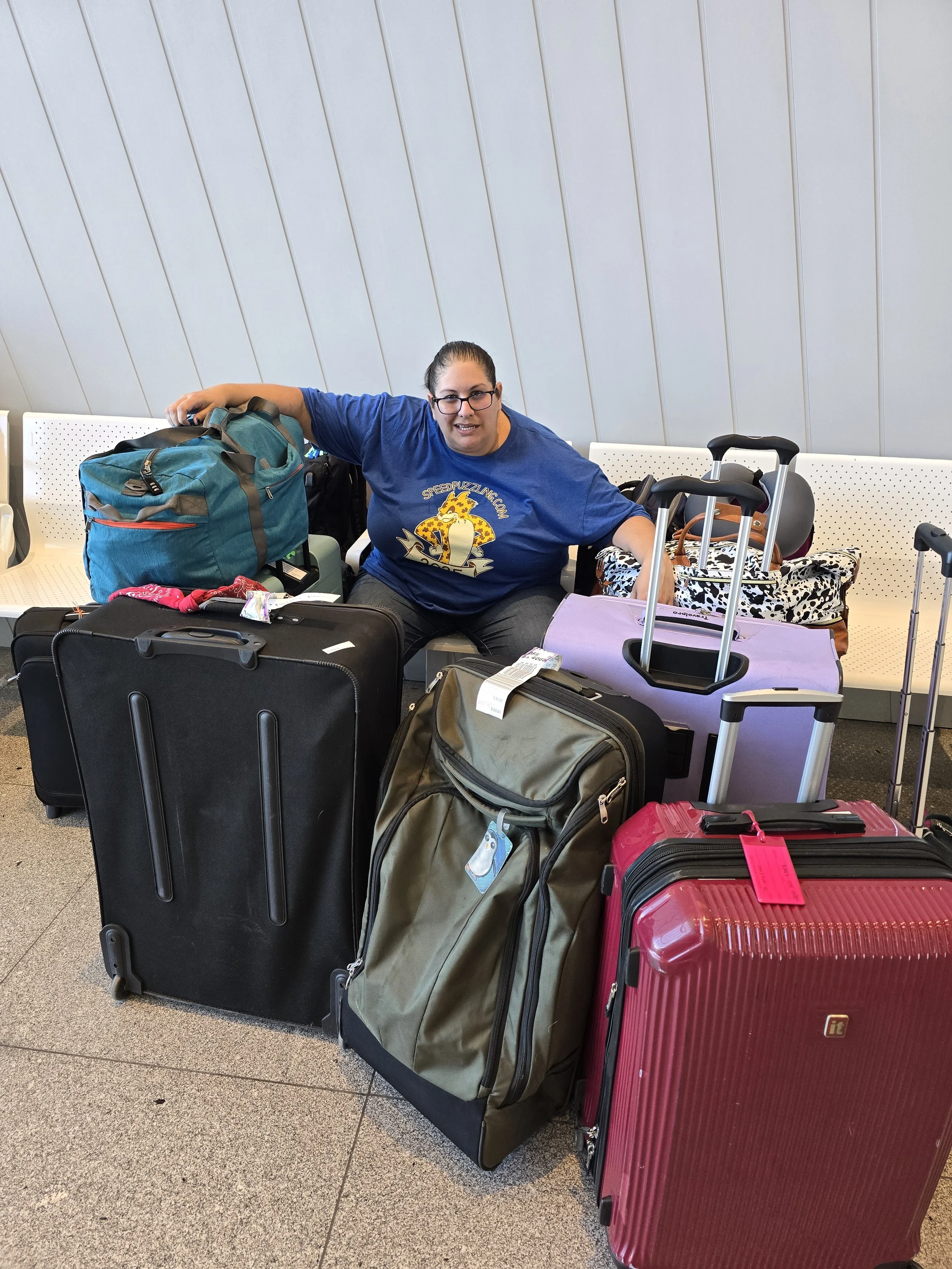 Watching luggage for Americans at the train station in Spain while they grab food