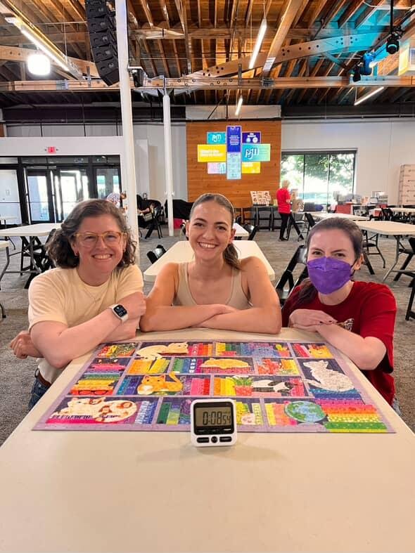 Nicole, Iryna, and Diana met at PJM 2025 for the first time in person and ran Rainbow Cats together
