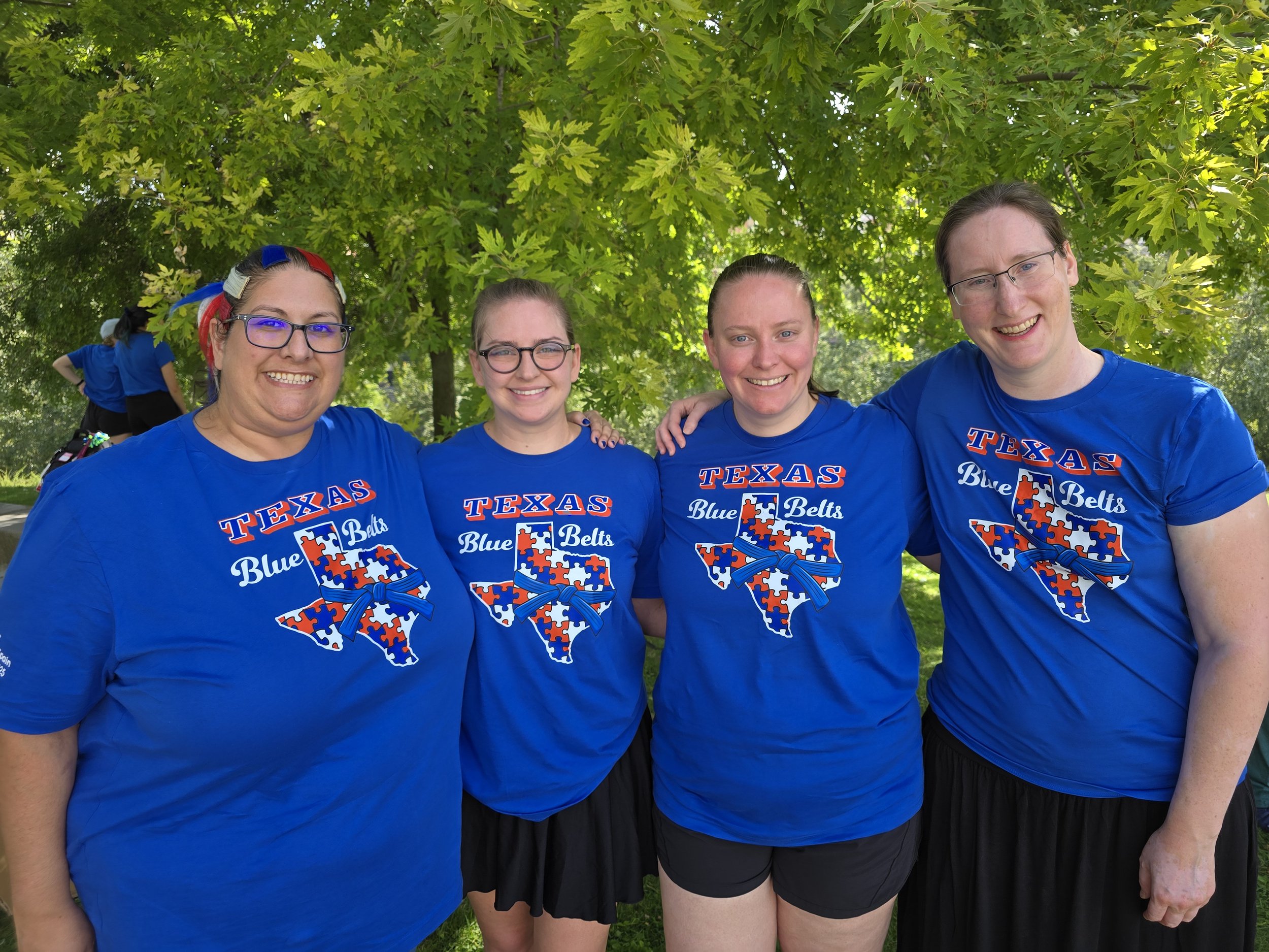 Texas Blue Belts at WJPC 2025 (Melynda O., Jessica M., Kinsey K., Emily B.)