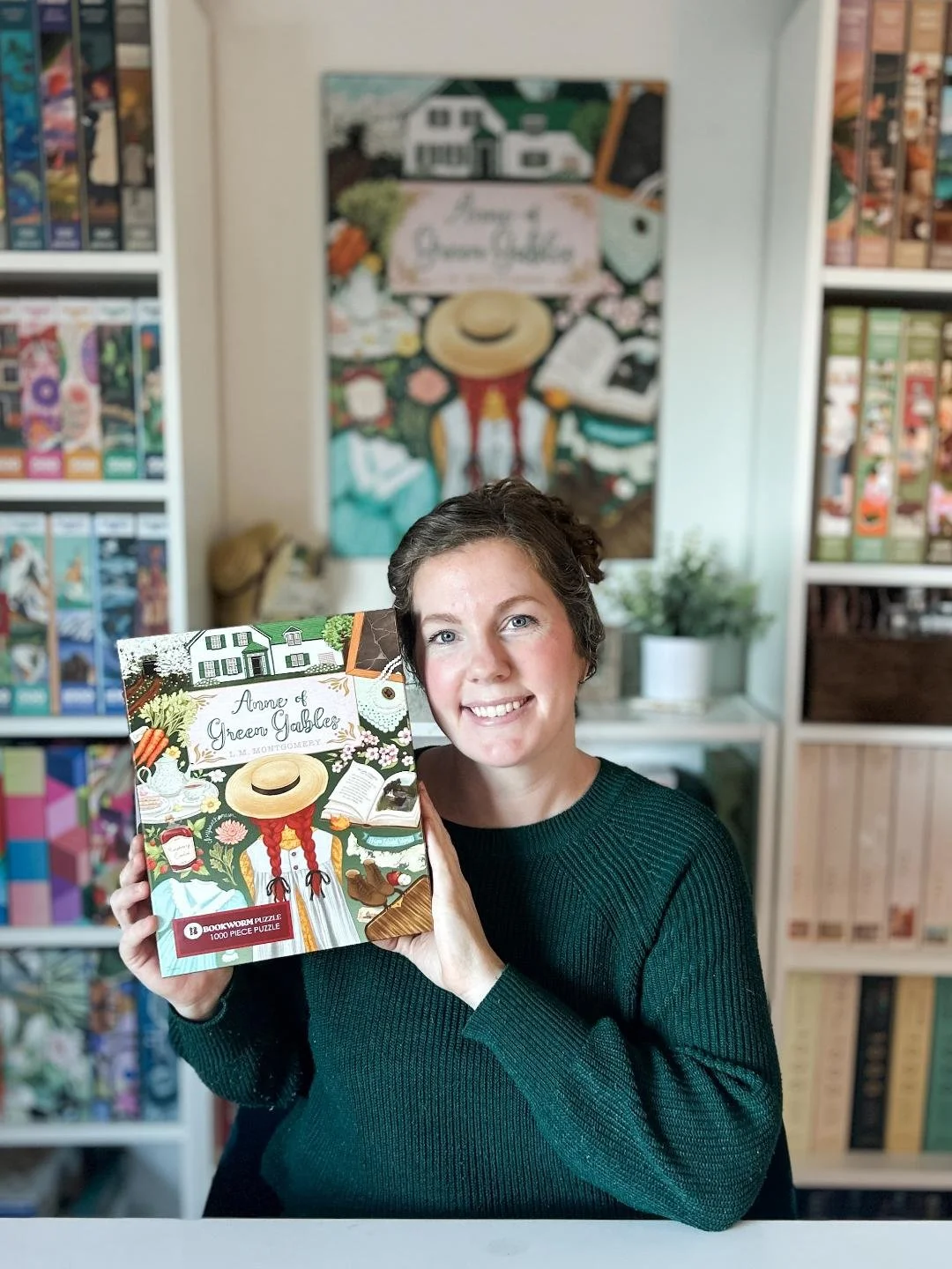 Jessa with her first puzzle illustration