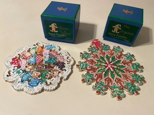 Some of her many beautiful Stave Puzzles