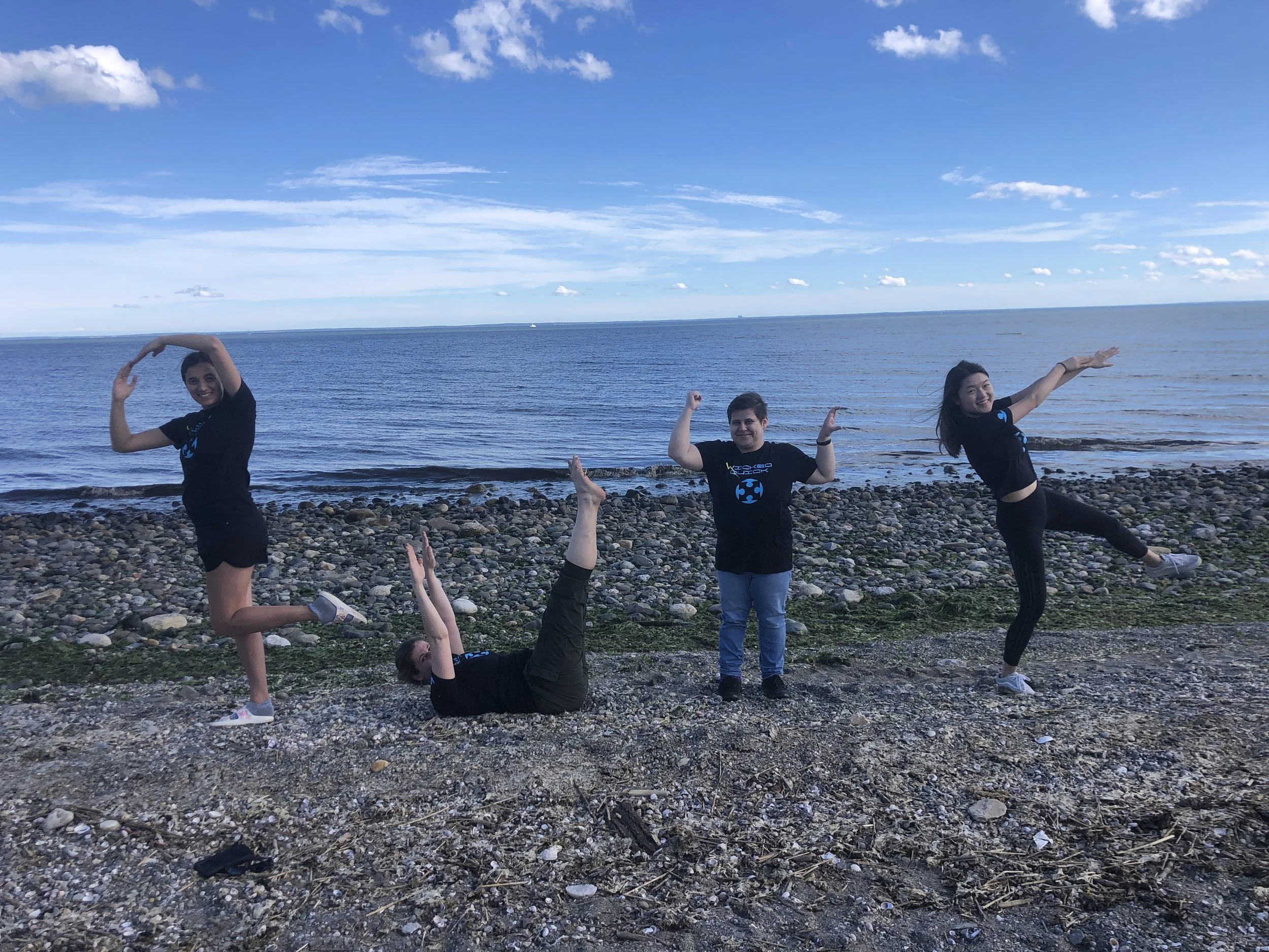 Break time during a Wicked Quick training weekend, where they successfully spelled out “quick”