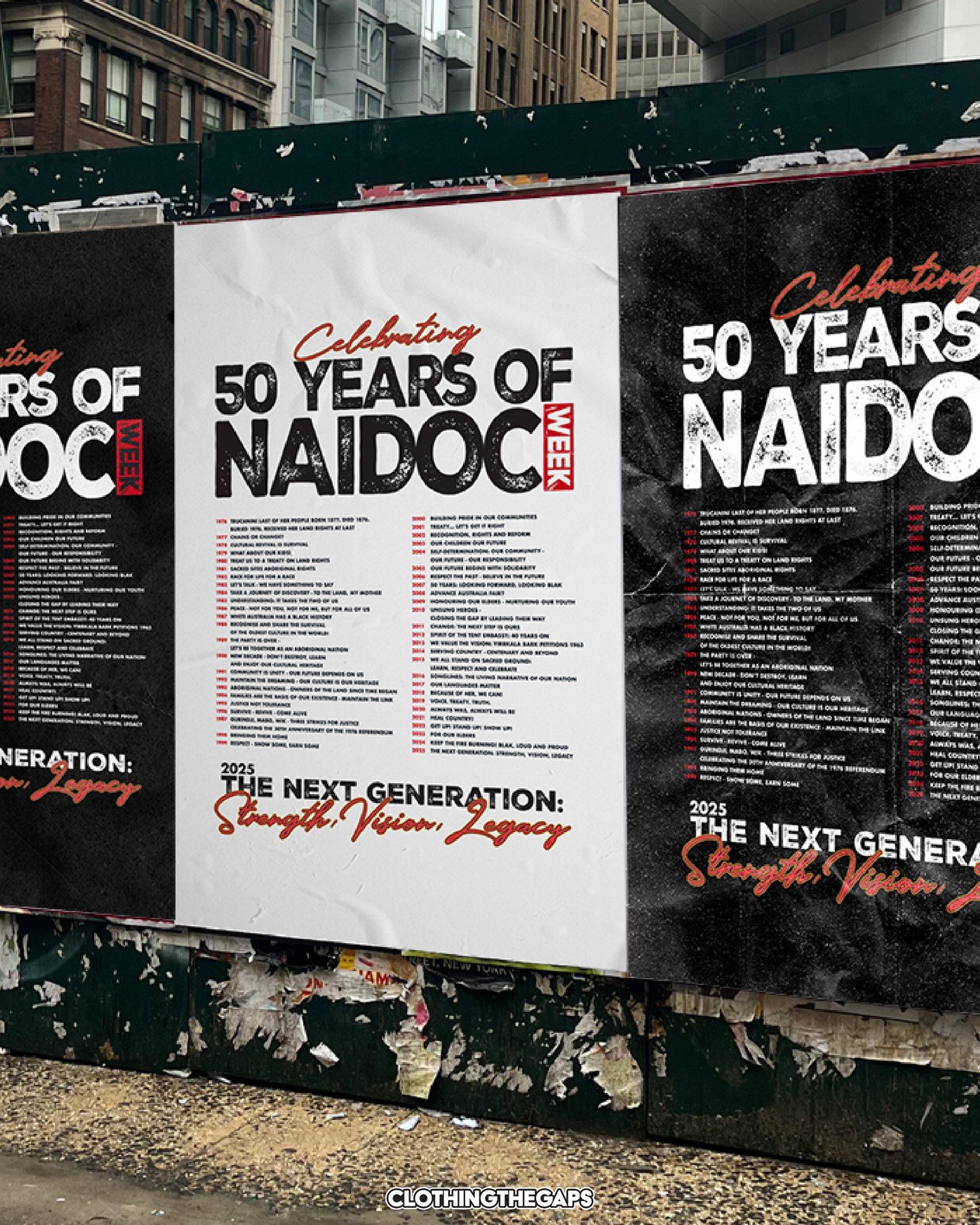 Recently we had the honour of designing this year&rsquo;s NAIDOC Week campaign with our retainer friends at Clothing The Gaps, celebrating 50 years of strength, vision and legacy.

To mark the milestone, we created a design that gave space to all 50 