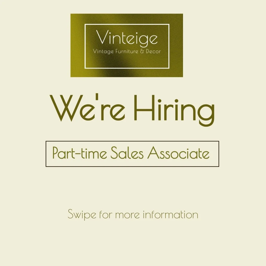 We are hiring! If you are interested in joining the Vinteige sales team, please send your resume to sabrina@vinteige.com. Thank you!
