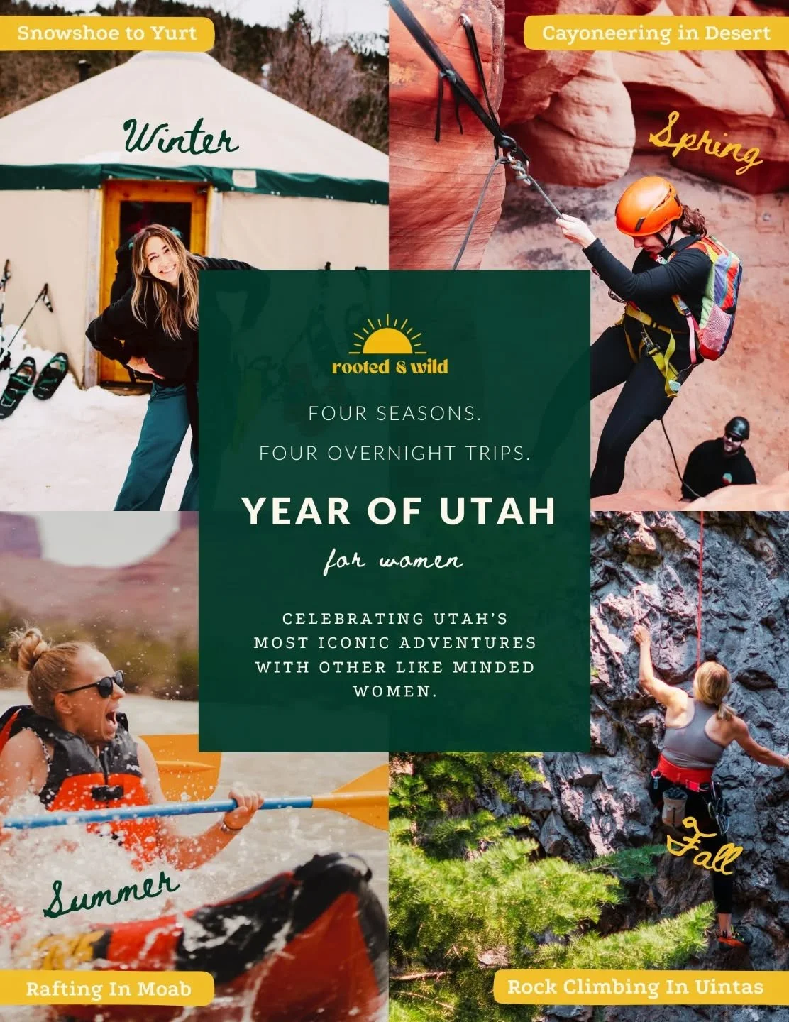 For all those adventurous ladies ready to level up in 2026,

may we present

(drumroll please 🥁🥁🥁) 

Year of Utah!! 

A program for women celebrating Utah's most iconic adventures. We provide the gear, the food, the friends, the accommodations, yo