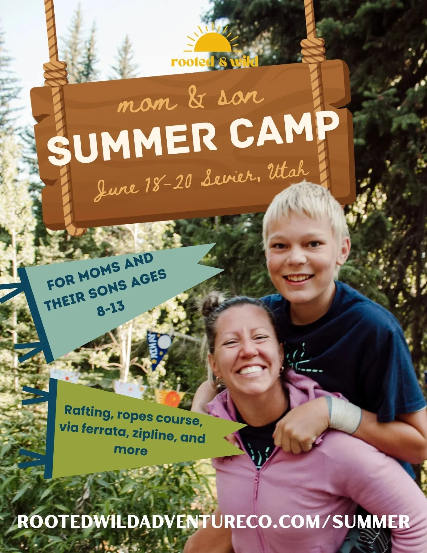 By popular request, it's finally here. Summer Camp for Moms &amp; sons! 

June 18-20
Sevier, Utah 
We are so thrilled to be partnering with Big Rock Adventure to provide a weekend packed with adventure. For moms and their sons ages 8-13. 

White wate