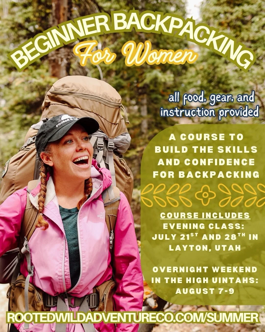 For the girls who want to backpack&hellip; but have no idea where to start.

Introducing our first course in our new pilot program, Rooted and Wild Field Institute: Beginner Backpacking for Women!🥾🏔️☀️

Learn the foundations of backpacking alongsid