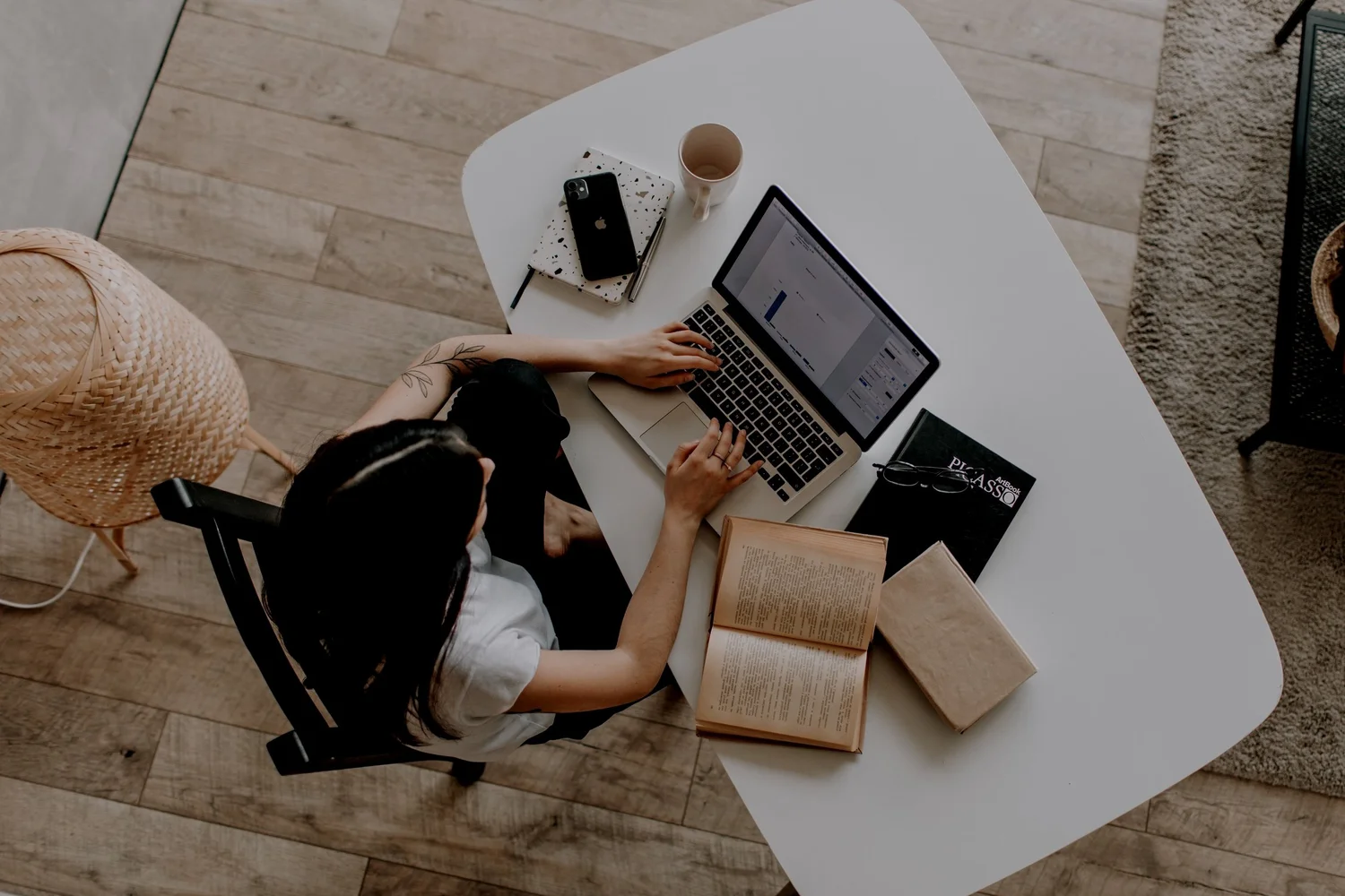 A participant joining an online learning session from home