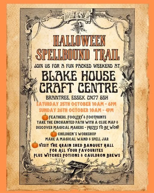 Our Halloween Weekend at Blake House Craft Centre is just one month away! We have a spooktacular weekend lined up with our Spellbound Trail around the craft centre shops on 25th &amp; 26th October. There will also be a children's craft workshop to ma