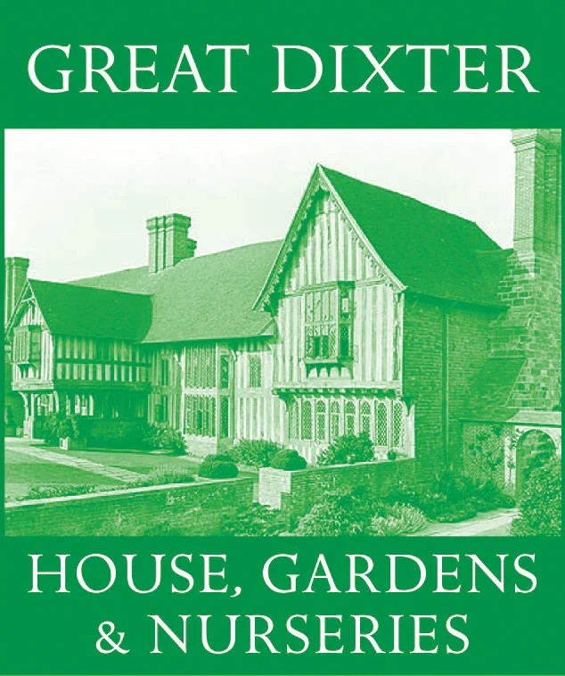 Cover of a book titled 'Great Dixter House, Gardens & Nurseries' featuring an illustration of a historic house with gardens.