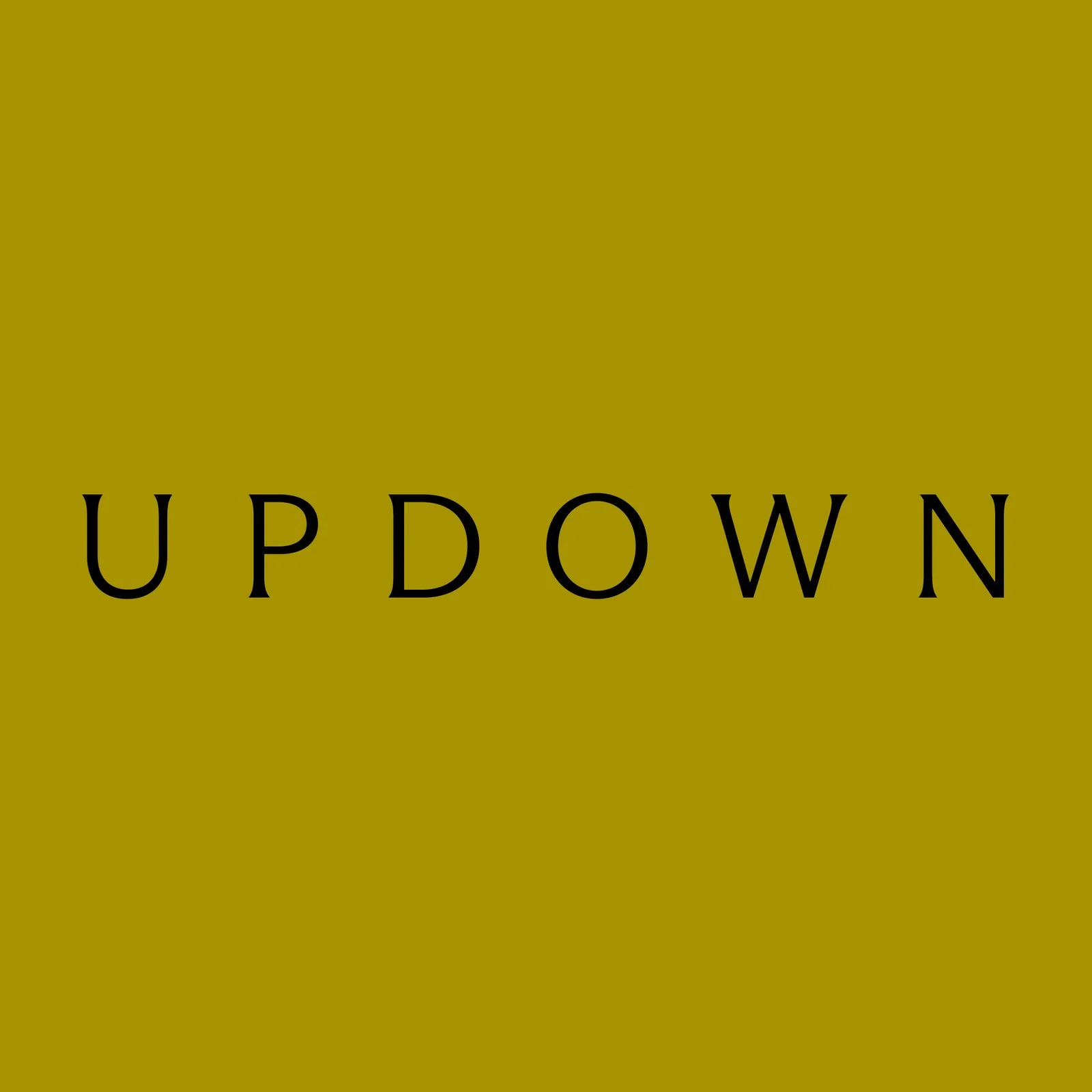 Golden background with the word UP DOWN in black capital letters.