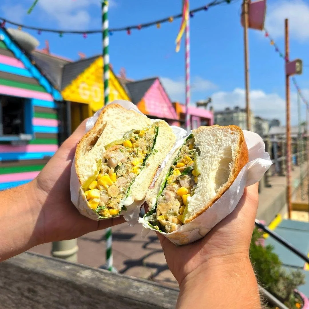 NEW! Vegan T*NA Bap - available ALL SUMMER! 🌿 

GET YOURS NOW! 😋

#veganfood
#vegantuna
#veganstleonardsonsea 
#veganhastings 
#goatledge