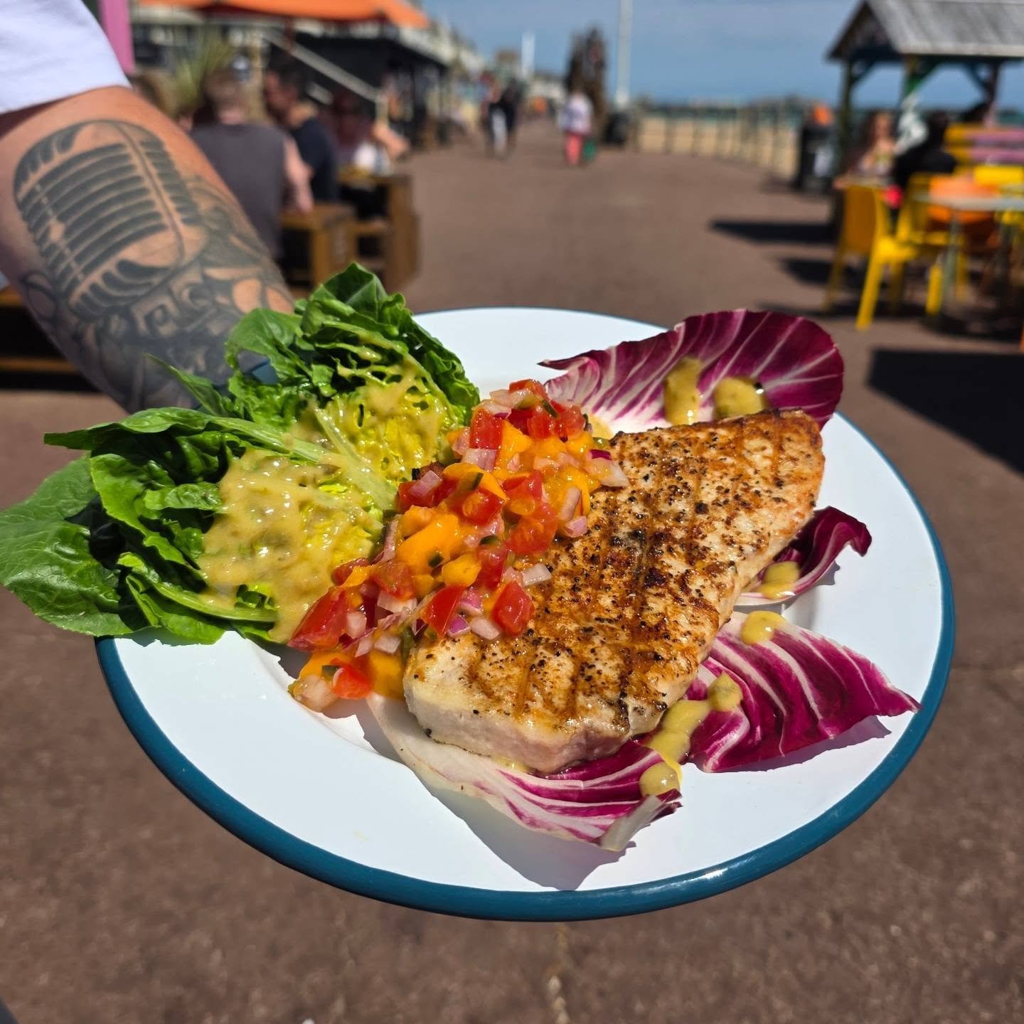 Grilled SWORDFISH is now on the menu at Fire on the Beach! 🐟

Served with a delicious side of mango &amp; jalape&ntilde;o salsa and mixed leaf salad 🥗 

Grab yours now by securing a booking at www.goatledge.com/fireonthebeach or pop by and grab a t