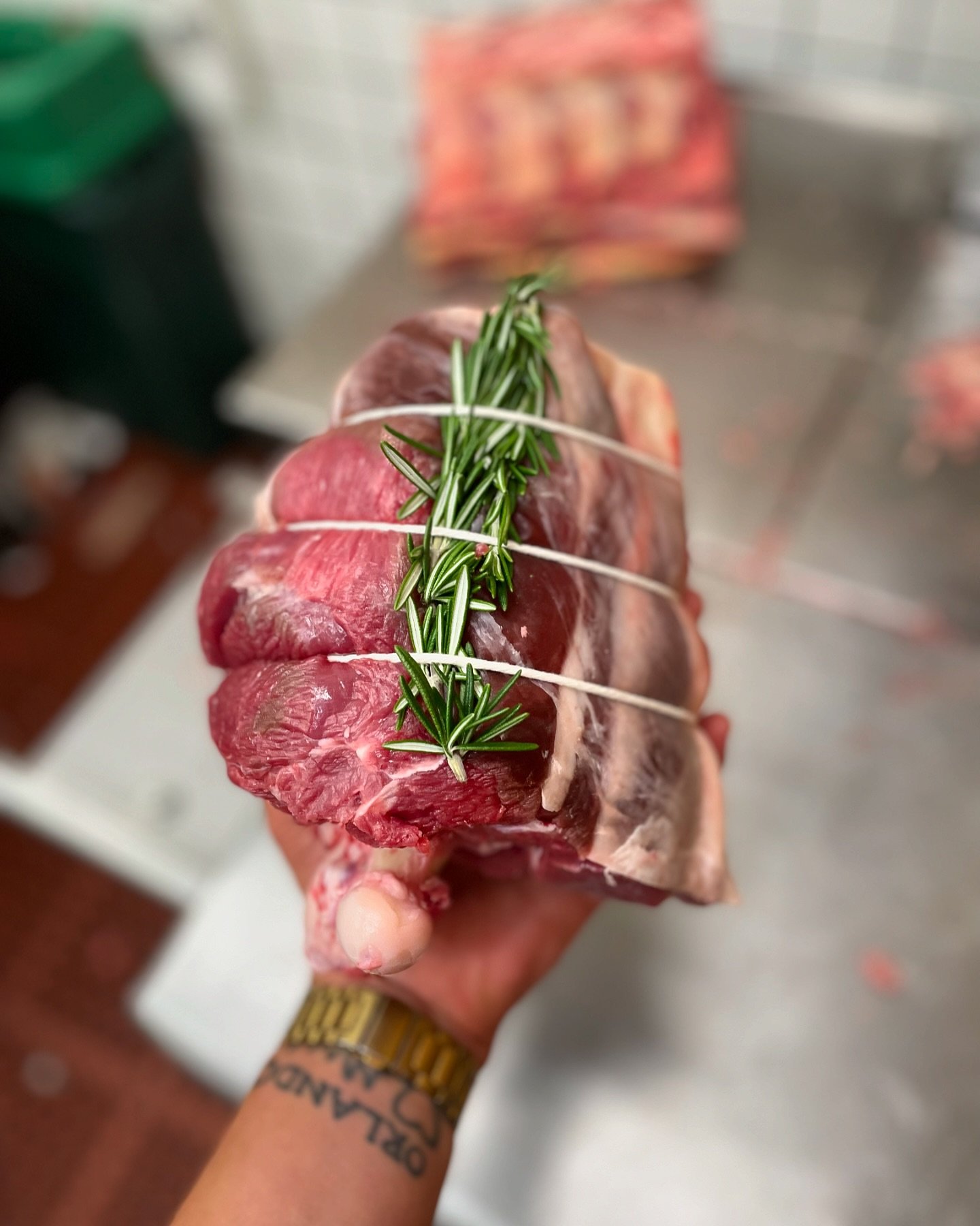Bone-in leg of lamb with a little rosemary tied on top is very in for Thanksgiving this year. Get with it.