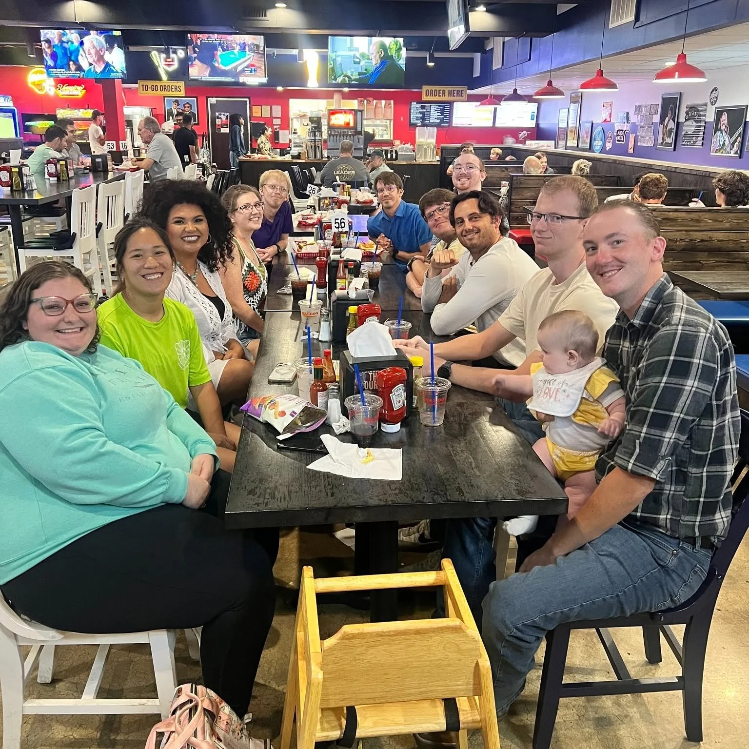 Young adults from Christ Little Rock Church gathering together for fellowship