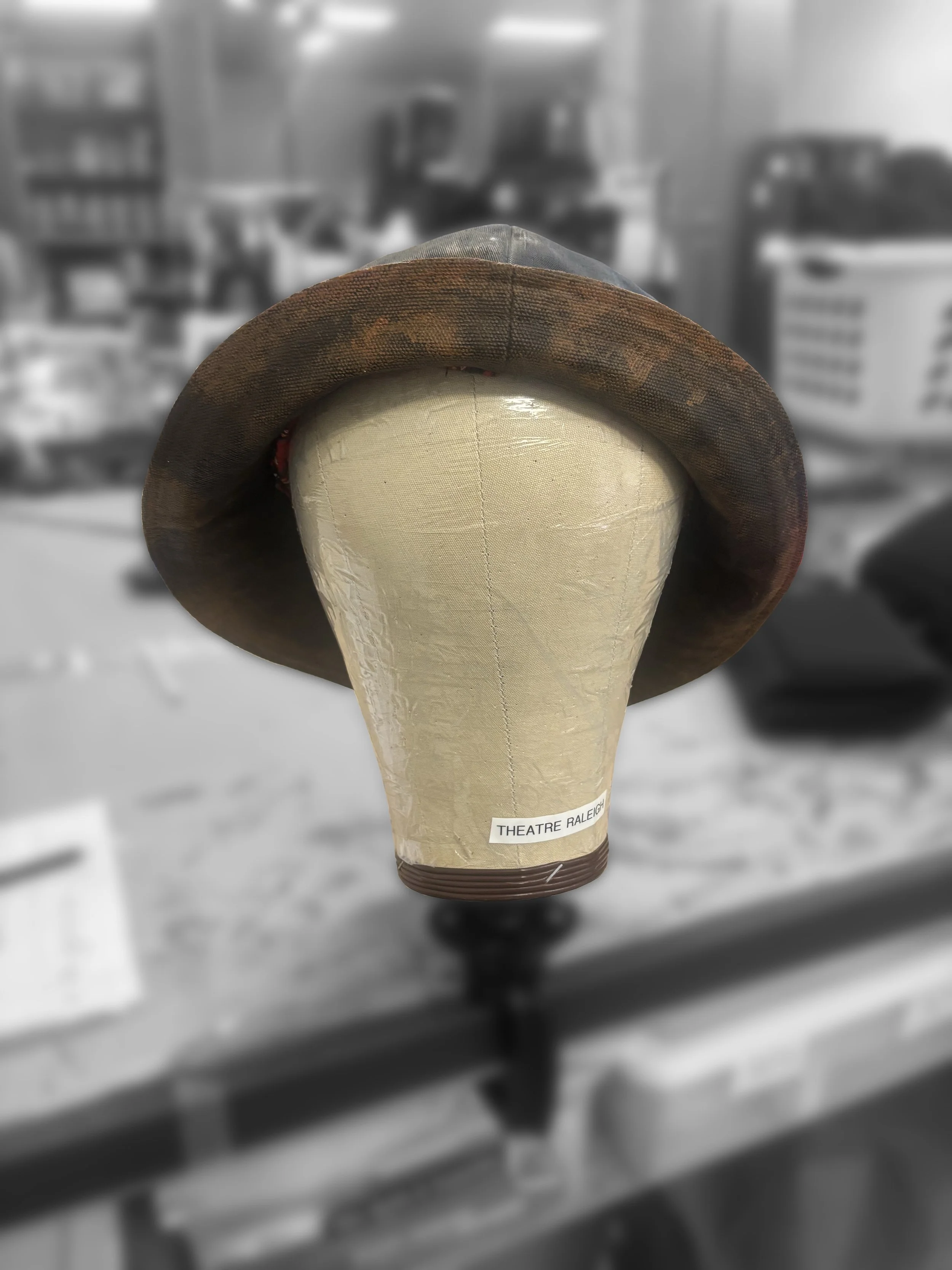 Hat hand painted using acrylic paint