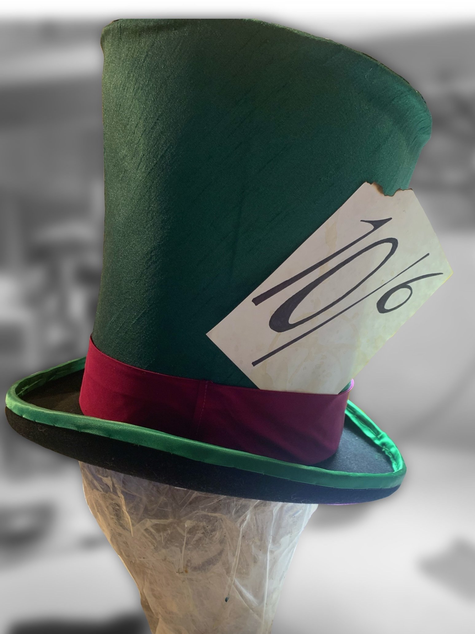 Crown built in buckram covered in dupioni silk 