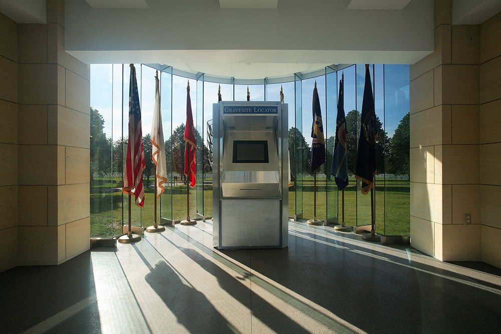 Ft. Snelling National Cemetery, Minneapolis, redesign by BTR architects, directory area